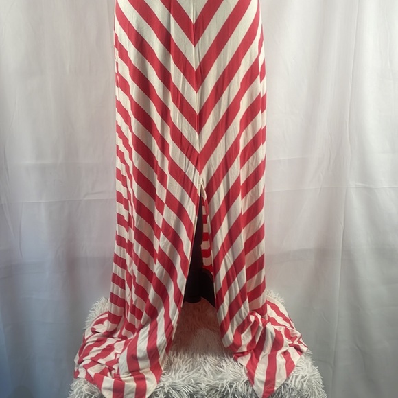 Chevron striped maxi Dress, white, Pink, Small - Picture 3 of 9